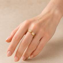 1pc Elegant Gold 5A Cubic Zirconia Pear-Shaped Open Ring, Unisex Teardrop Rhinestone Ring Bracelet, Personalized Promise Couple Anniversary Gift - Gold - View 5