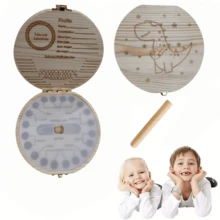 1pc Wooden Tooth Keepsake Box, Portable Storage Container, Perfect Gift For New Parents, Engraved With Cute Patterns, Newborn Essentials, Baby Shower Gift, Handmade Wooden First Haircut Keepsake Box, Perfect Gift For New Parents, Portable Hair Storage Box, Preserve First Memories, Made Of Beech Wood, Minimalist Lightweight Design - Multicolor - View 11