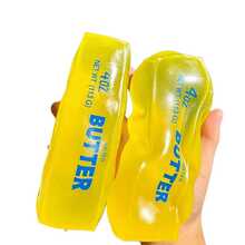 Crystal Gloss Yellow Stretchy Butter Toy 1pc, Soft TPR Anti‑Anxiety Squeeze Fidget, Desktop Decor Ornament, Halloween Easter Party Bag Fillers - Multicolor - View 9