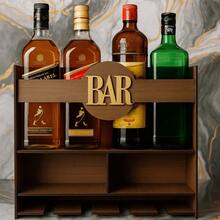Bar De Parede Rustico Decoração Barzinho em MDF Churrasco Cantinho Retrô - marrom escuro - Visão 4