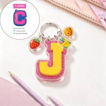 Custom Name Keychain Personalized Kids Bag Name Tag With Charms, Kids Bag Tag With Icon For Backpack, Lunch Box Tag, Back To School Gifts - Multicolor - View 15