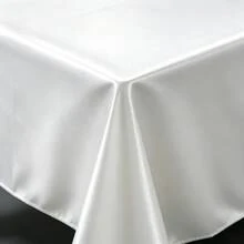1件長方形緞面桌布，適用於母親節與節日裝飾、派對、宴會、露營、野餐、燒烤，室內外日常使用 - 白色 - 查看 10