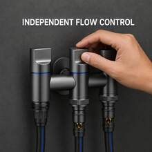 1‑In‑3‑Out Water Diverter Angle Valve, Fast‑Connect Multi‑Way Water Separator With Independent Switch, Bathroom Toilet Mop Pool High‑Pressure Washing Water Tap - Multi-color - View 6