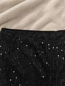 Women's Casual Sexy Shiny Splice Shorts, Suitable For Holiday & Beach Summer - Charcoal Black - View 10