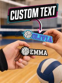 Personalized Volleyball Name Keychain, Customized 3D Sports Bag Tag With Name, Volleyball Player Team Gift, Backpack Luggage Charm, Birthday, Halloween, Thanksgiving And Christmas Gift For Volleyball Enthusiasts - Multicolor - View 2