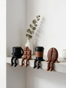 1pc Coffee Lover's Gift, Coffee Decor, Cafe Gift, Coffee Corner Decor, Coffee Station Decor, Coffee Shop Shelf Decor, Special Black Series - Multicolor - View 5
