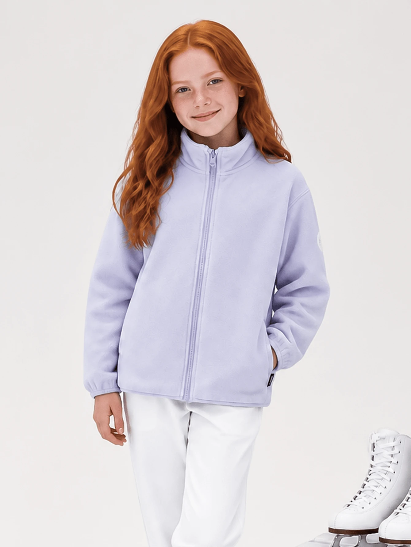 Balabala Unisex Young Girl Anti-Static Fleece Jacket, Parent-Child Outerwear For Spring & Autumn - Pink Purple - View 1