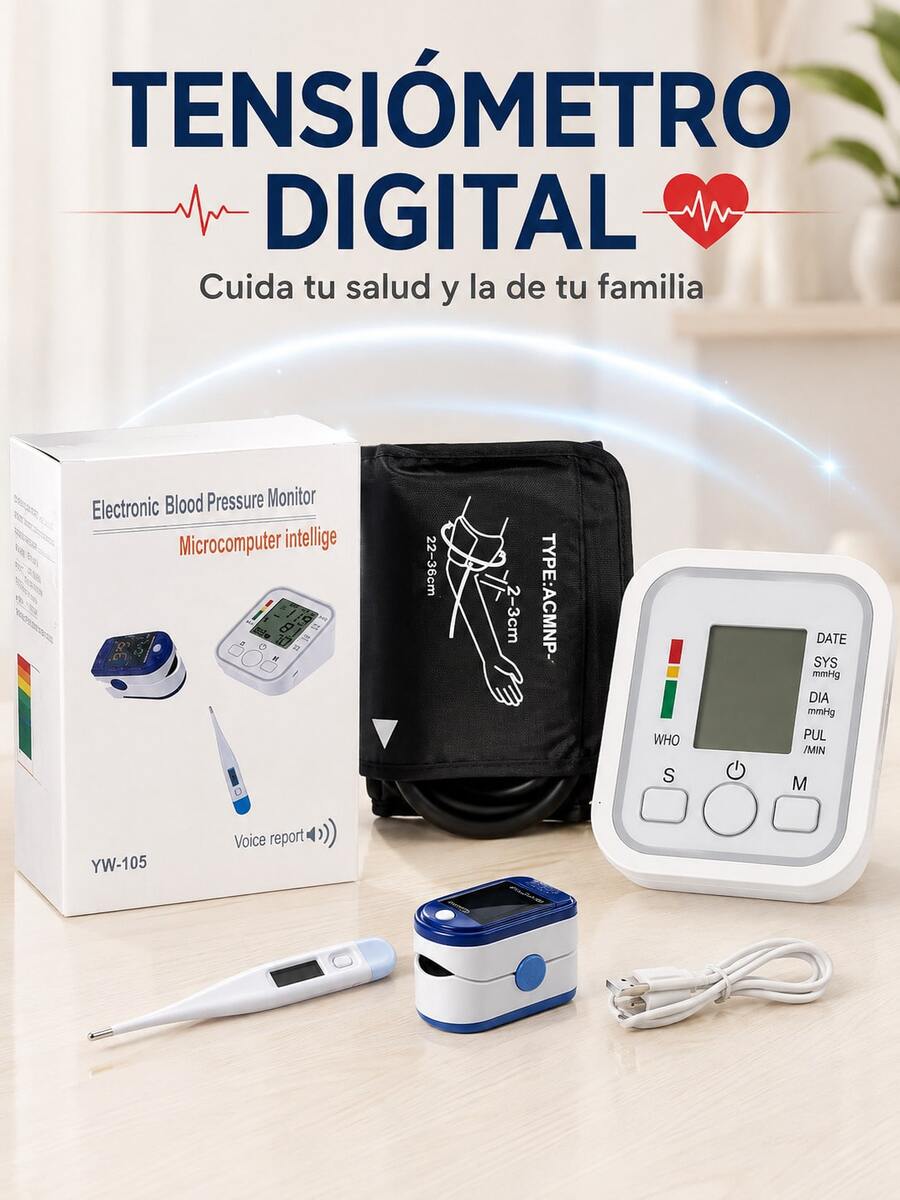 Automatic Digital Blood Pressure Monitor, Arm-Type, White With Voice