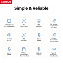 Lenovo XJ22 復古風 CCD-4K 數位攝影機，迷你便攜式攝錄機，配備 2.8 吋螢幕，內置 1000mAh 電池，支援影片錄製，附補光燈，適合初學者拍攝 Vlog 與旅行攝影 - 米黃色 - 查看 6
