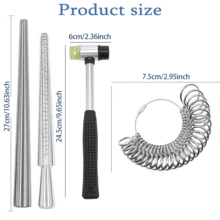 KLONKEE 4pcs/12pcs Ring Size Measurement Tools & Jewelry Tool Set, Includes Manual Ring Making Measurement Tools, Suitable For Ring Resizing - Multicolor - View 2