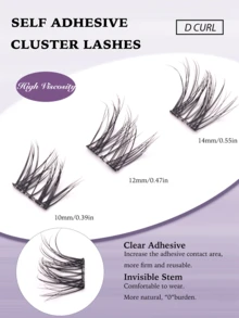 Neweye 30/36Pcs Natural Brown Lashes Pre Glued Lash Clusters D Curl Self Adhesive Lashes Cluster Wispy Fluffy 10-14mm Mixed Individual Lashes Glue Free Cluster Lashes Fluffy Wispy Style Lashes Extension Comic Lashes Gift For Women & Girl Travel Makeup Tools - D - View 2
