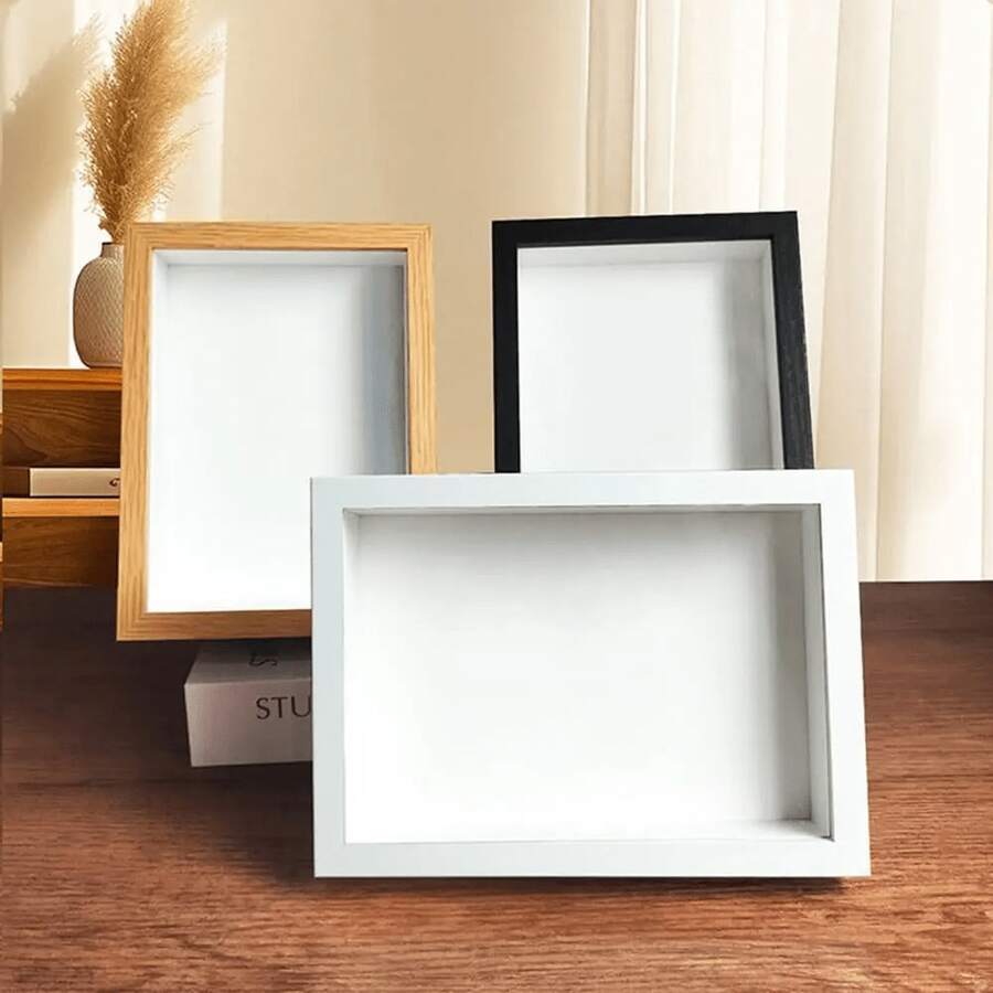 Multi-Color 3D Photo Frame Display Box, Small 3D Photo Frame, 3D Stereoscopic Photo Frame, 3D Stereoscopic Photo Display Box, Wall-Mounted Display Box, Removable Inner Frame, Suitable For Flowers, Tickets, Souvenirs, Photos, Handmade Crafts - Rectangle - View 1