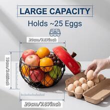ZSLuckyHome 1pc Cute Strawberry And Apple Shaped Ceramic Top Wire Basket, Decorative Kitchen Countertop Fruit And Egg Storage Rack, Multi-Purpose Coffee Capsule, Vegetable, Snack Storage Box, Farmhouse Style Kitchen Decor, Unique Housewarming Gift - View 4