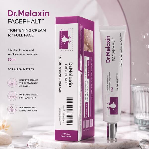 Dr.Melaxin Facephalt Tightening Cream för hela ansiktet, uppstramande fuktighetskräm för porer, rynkor och fina linjer, upplysandet elasticitetsvård för alla hudtyper, koreansk hudvård, 50 ml
