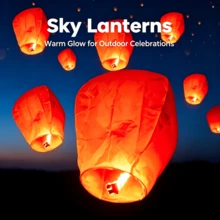 3/5/10/20pcs Floating Wish Lanterns, Romantic Outdoor Celebration Wedding New Year Birthday Party Background Decor Lights, Lightweight Paper Festival Decorations - View 2