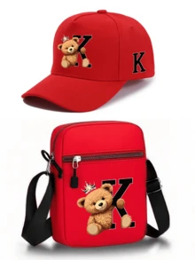 1pc/2pcs Crown Bear Personalized Pattern Design Printed Unisex Curved Brim Baseball Cap And Crossbody Bag, Street Fashion Outdoor Sports Baseball Cap And Bag, Adjustable, Gift For Yourself Or Friends - Multicolor - View 17