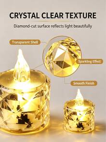 LED Electronic Candle Light Ins Rose Tea Wax Transparent Crystal Night Light Proposal Atmosphere Lamp - Candle - View 8