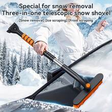 3-In-1 Portable Snow Shovel, Telescopic, Detachable, Rotating Brush Head, Sturdy C-Shaped Scraper, Thickened Bristles, Outdoor Snow Removal, Car Cleaning Multi-Function Tool - Multicolor - View 11