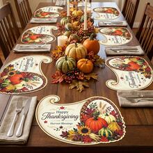 20/50Pcs Thanksgiving Fruit Basket Paper Placemats, Multi-Scene Use Table Mats, Fruit Basket Shaped Cartoon Style Placemats, Suitable For Thanksgiving, Harvest Festival Table Decoration - View 3
