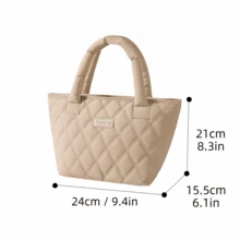 Powcan 7.5L Quilted Insulated Lunch Bag, Women's Waterproof Reusable Cooler Tote Bag, Soft Handle, 2-In-1 Thermal Storage Bag, Suitable For Work, School, Office And Travel - Multicolor - View 9