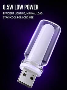 XF.Meraki Mini USB Car Ambient Light, Touch Dimming Retro Glass Bottle LED Bulb Night Light, Plug-In Car Interior Neon Decorative Light, Suitable For Bedroom, Camping, Party And Holiday Decoration - A - View 9