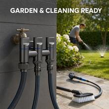 1‑In‑3‑Out Water Diverter Angle Valve, Fast‑Connect Multi‑Way Water Separator With Independent Switch, Bathroom Toilet Mop Pool High‑Pressure Washing Water Tap - Multi-color - View 3