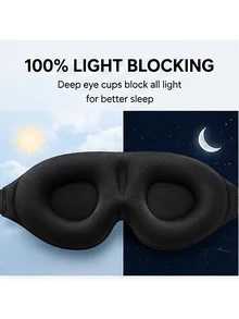 3D Contoured Sleep Mask, Zero Eye Pressure Eye Mask With Adjustable Strap, Deep Sleep, Travel, Nap, Yoga Relaxation - A - View 10
