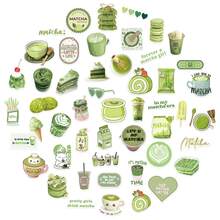 50pcs/Pack Green INS Style Matcha Dessert Stickers, Cartoon Cute Fun Doodle Stickers, DIY Water Bottle Guitar Stickers, Suitable For Journals, Stationery, Water Bottles, Etc. Perfect As Holiday Gift Stickers. Fun And Very Suitable For Collage And Various Decoration Projects. - Multicolor - View 10