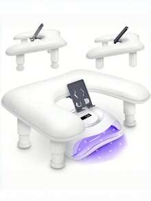 Professional U-Shaped Adjustable Nail Armrest, Ergonomic Nail Hand Pillow With Detachable Soft PU Leather Pad, Tiltable Non-Slip Wrist Support, Suitable For Nail Salon, Home Use, Nail Artists And Beginners, Perfect Gift For Nail Technicians - Multicolor - View 2