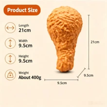 1pc Large Chicken Drumstick Squeeze Toy, Crispy ASMR Sound Stress Relief Fidget Toy, Realistic Food Shape Sensory Decompression Toy, Suitable For Adults, Creative Holiday Birthday Gift - Multicolor - View 11