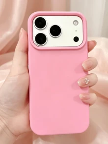 2pcs Matte Black & Deep Pink Minimalist Full Coverage TPU Shockproof Phone Case Compatible With Apple 18 17 16 15 14 13 12 11 Pro Max Protective Shell Air - Multicolor - View 3