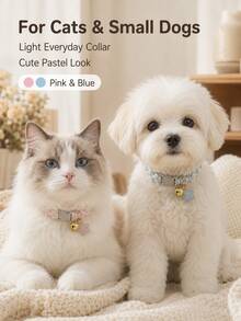 This Cute And Romantic Floral Pet Collar Features A Bell And Pendant. The Adjustable Buckle Makes It Easy And Quick To Unfasten. Suitable For Everyday Indoor Wear By Cats And Dogs, It's A Pet Accessory Suitable For All Seasons. - Multicolor - View 3