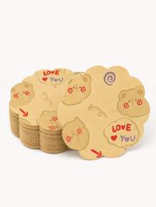 15pcs 2-Style Mixed Cute Cartoon Bear Round Food Wrapping Paper, Decorative Burger Sandwich Snack Liner, Suitable For Holiday Celebration, Birthday Party, Anniversary Table Setting - Multicolor - View 3