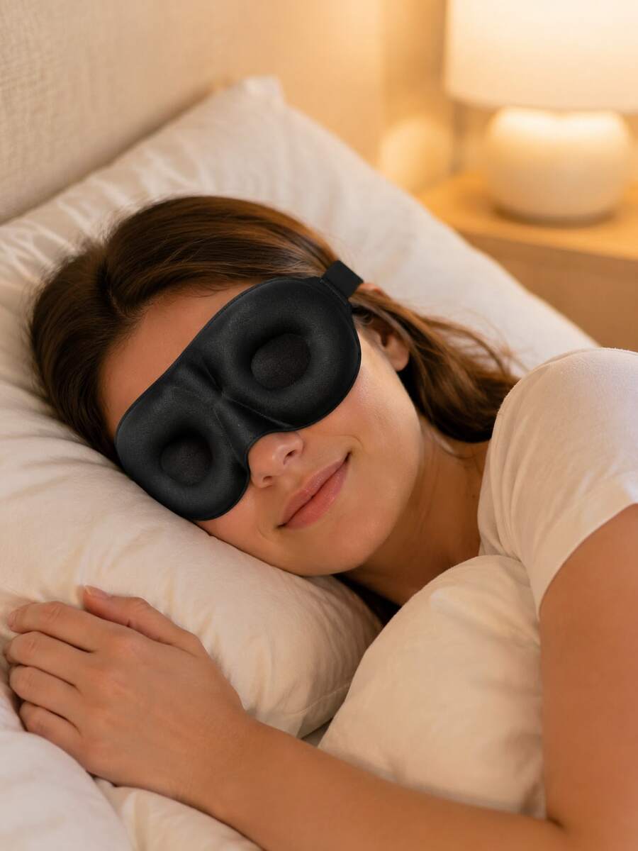 3D Contoured Sleep Mask, Zero Eye Pressure Eye Mask With Adjustable Strap, Deep Sleep, Travel, Nap, Yoga Relaxation - A - View 1