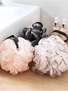 4pcs Premium Bath Sponges, New Style Bath Flowers, Soft Durable Cute Girls Bath Balls, Back Scrubbing Balls, Loofah Bath Balls, Soft Loofah Bath Balls, Loofah Bath Balls With Drawstring, Body Bath Sponges, Loofah Bath Towels Suitable For All Skin Types - Multi-color - View 7