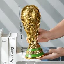 FIFA 世界盃獎盃，適用於加拿大、墨西哥、美國活動 - 樹脂足球獎盃，附標誌性獎盃與獎盃人物，球迷收藏展示，生日派對裝飾，辦公室展示禮品 - 查看 3