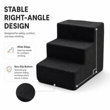 1pc Right Angle Pet Stairs, 3/4/5 Steps High Elasticity Sponge Climbing Ladder Suitable For Elderly And Disabled Pets To Get On Sofa And Bed, Non-Slip And Removable Washable - Multicolor - View 7