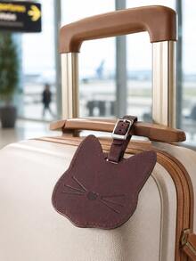Cute Cat Shaped Luggage Tag, Adjustable Buckle Luggage Identification Tag, Unisex Travel Bag Hanging Tag, Essential For Airport/Train/Vacation Travel - Multicolor - View 7