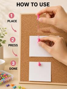 400Pcs Multicolor Plastic Push Pins, Easy-Grip Thumb Tacks For Bulletin Boards, Corkboards, Photo Walls, Travel Maps, Notes And Calendars, Office Desk Accessories, Classroom And Back-To-School Stationery - Multicolor - View 5