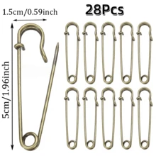 10/20/28Pcs Metal Large Safety Pins 50mm75mm/1.96inch2.95inch Two Sizes DIY Sewing Tools Wedding Brooches Clothing Accessories Handmade, Gold Silver Gun Black Antique Bronze - Multicolor - View 23