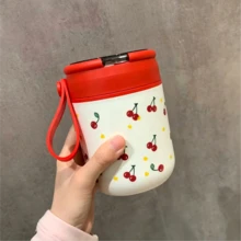 500ml 304 Stainless Steel Healthy Fashionable Cute Cherry Portable Breakfast Cup/Lunch Box Suitable For Camping/Work/School/Hiking - Cute Cherry - View 3