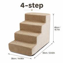 1pc Right Angle Pet Stairs, 3/4/5 Steps High Elasticity Sponge Climbing Ladder Suitable For Elderly And Disabled Pets To Get On Sofa And Bed, Non-Slip And Removable Washable - Multicolor - View 19