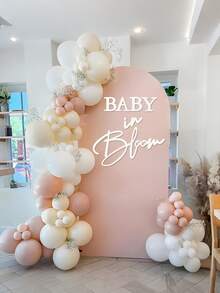 1件裝 Baby Blooming Logo 毛氈字母，適用於嬰兒洗禮 Logo、Baby Blooming 派對裝飾背景 - 彩色 - 查看 6