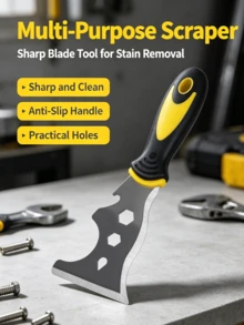 15-In-1 Multi-Function Paint Scraper Tool, Putty Knife With Non-Slip Ergonomic Handle, Caulk Remover, Suitable For Wallpaper, Paint Residue, Tile Installation And Home Renovation - Multicolor - View 2