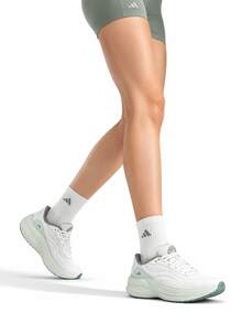 Adidas Giày chạy bộ nữ mới, thoáng khí, nhẹ, giảm sốc và phù hợp cho chạy bộ đường trường, sử dụng hàng ngày. - Trắng/Xanh lá cây - Xem 1