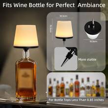Wireless Wine Bottle Lamp Upgraded Version - Fully Transparent Frosted, USB Rechargeable, Touch Switch Control, 3-Color Light/Dimmable Switchable, Smart Ambient Light, 360° Illumination, Pointed Plug-In Design, Easy Installation, Ideal Gift For Parties, Restaurants, Bars And Home Decor - 檯燈 - 查看 8