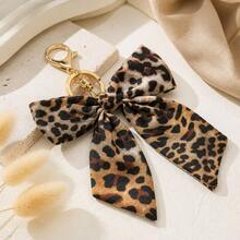 1 buah Gantungan Kunci Pita Kain Motif Leopard dengan Kait Paduan Logam, Hadiah untuk Wanita dan Anak Perempuan, Cocok untuk Kembali ke Sekolah, Halloween, Thanksgiving, Natal - MultiWarna - View 1