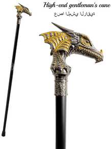 1pc Multi-Color Dragon Head Creative Scepter With Scale Pattern, High-End Metal Material Outdoor Walking Cane, Mediterranean Festival Festival Festival Gift, Halloween Scepter Cosplay Game Prop, British High-End Gentleman Cane, Suitable For Daily Use, Men's Creative Gift And School Use - Multicolor - View 3
