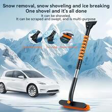 3-In-1 Portable Snow Shovel, Telescopic, Detachable, Rotating Brush Head, Sturdy C-Shaped Scraper, Thickened Bristles, Outdoor Snow Removal, Car Cleaning Multi-Function Tool - Multicolor - View 8