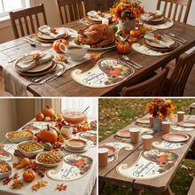 20/50Pcs Thanksgiving Fruit Basket Paper Placemats, Multi-Scene Use Table Mats, Fruit Basket Shaped Cartoon Style Placemats, Suitable For Thanksgiving, Harvest Festival Table Decoration - View 5